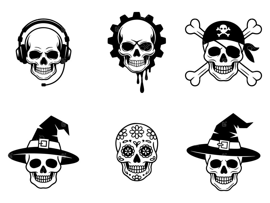 مجموعه طرح‌های اسکلت با هدفون و لوازم جانبی
