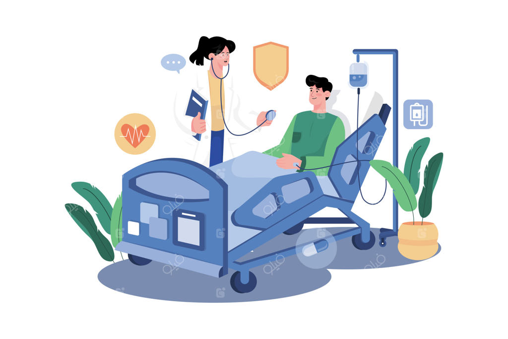 پزشک در حال معاینه بیمار در بیمارستان