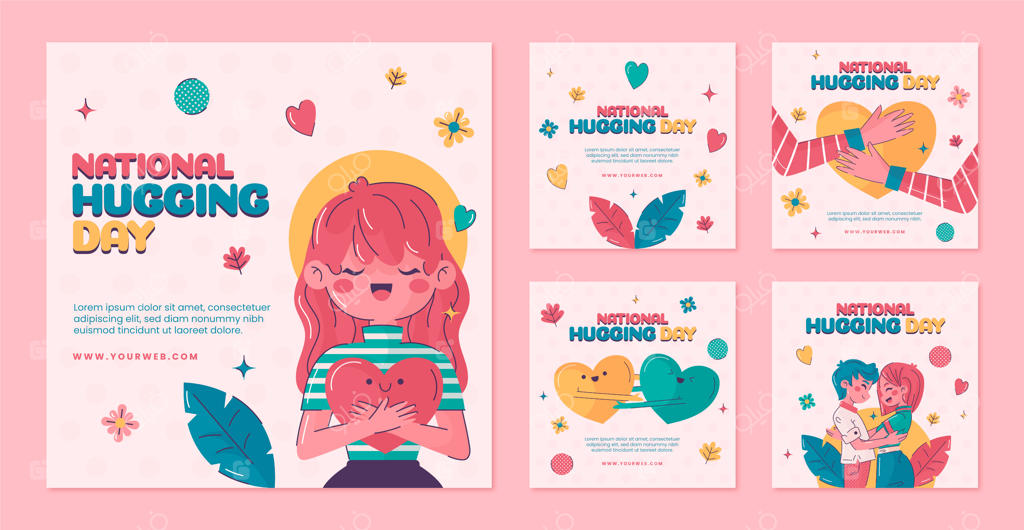مجموعه‌ای از پست‌های اینستاگرام برای روز ملی بغل کردن