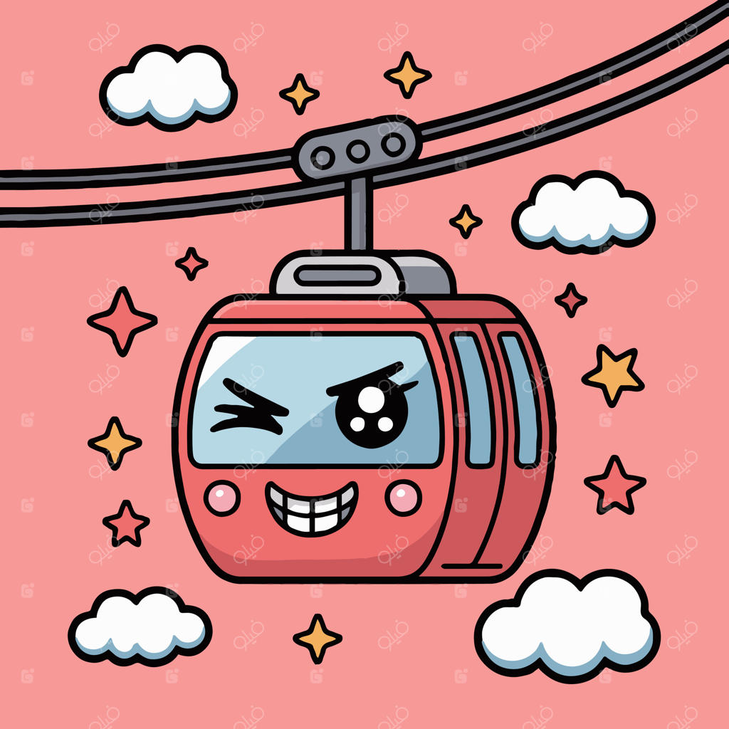 تصویر کارتونی تله‌کابین