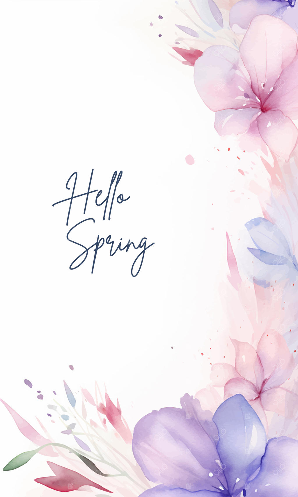 قاب آبرنگی گیاهی. زمینه سلام بهار. قالب گیاهان آبرنگی، دعوتنامه‌ها، کارت‌ها، رنگ‌های پاستلی