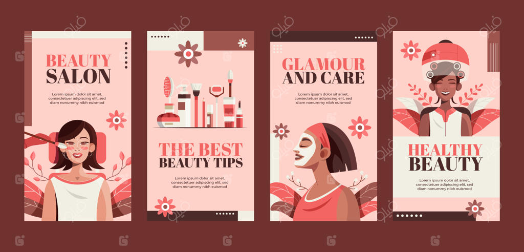 مجموعه استوری‌های اینستاگرام برای سالن زیبایی مدرن