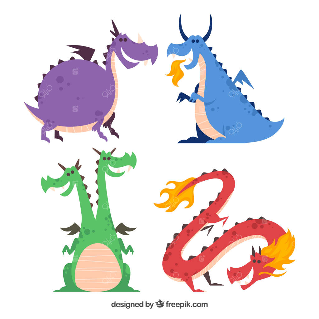 مجموعه شخصیت اژدها تخت با سبک سرگرم‌کننده