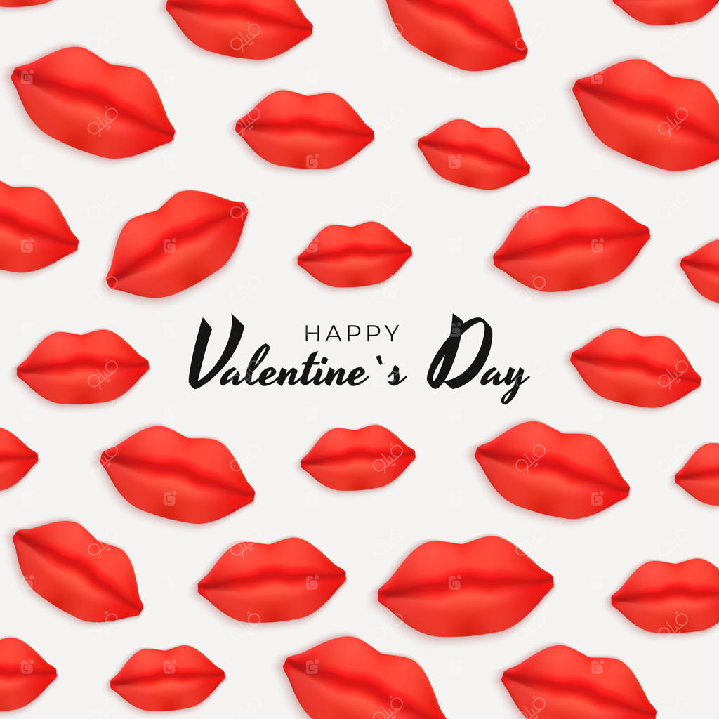 پس‌زمینه ولنتاین با لب‌های واقعی