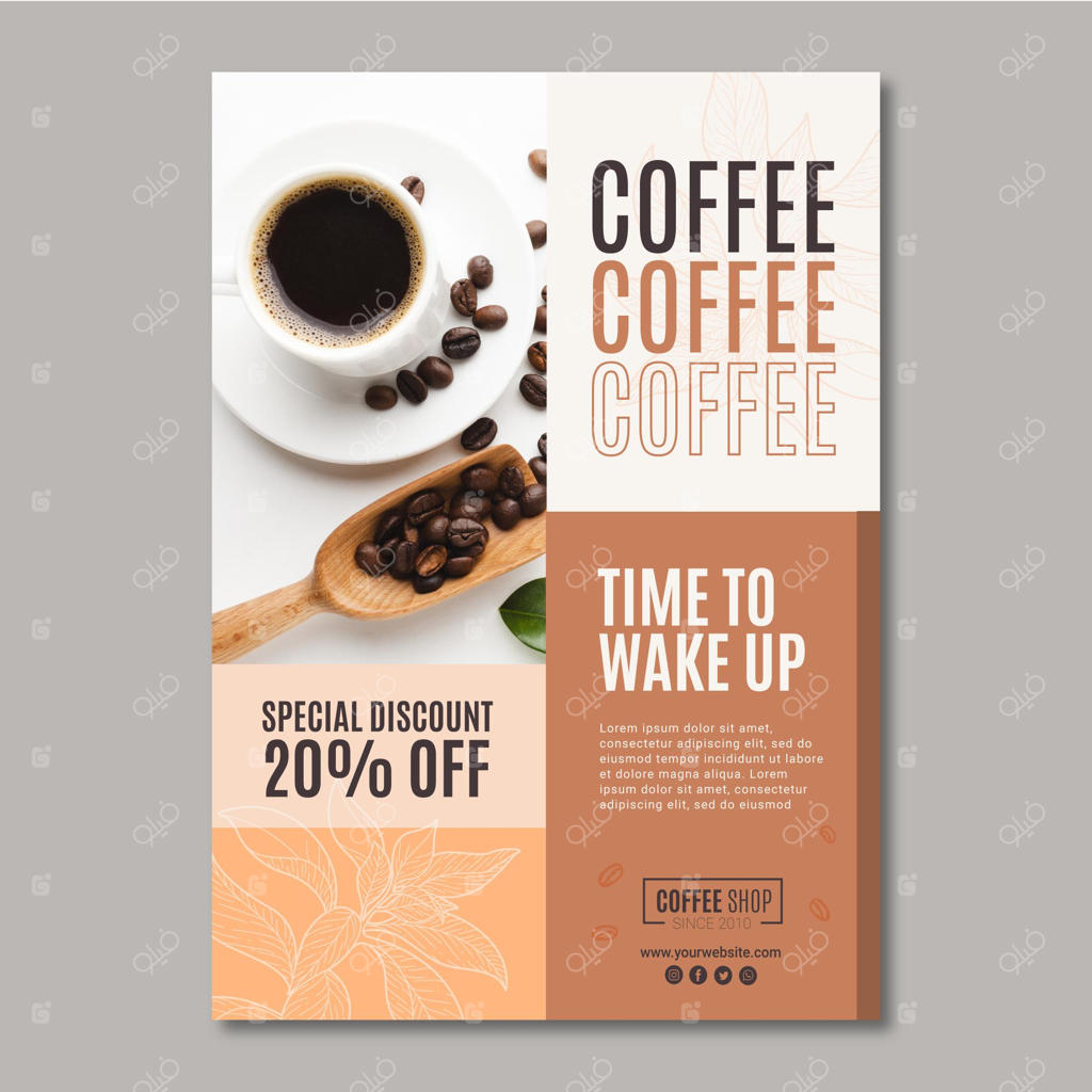 قالب پوستر قهوه