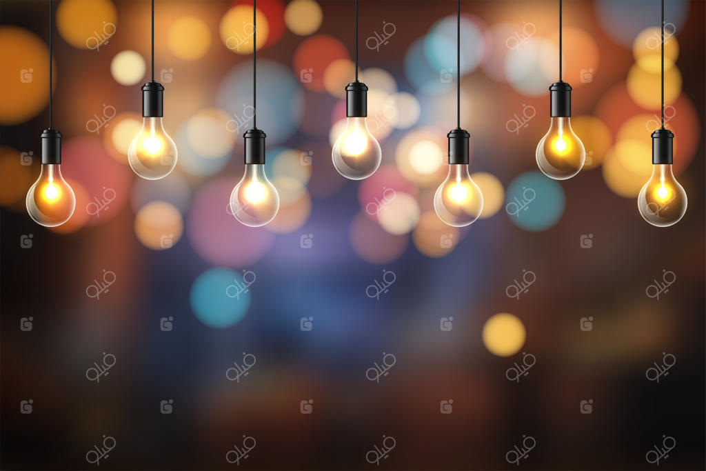 پس‌زمینه انتزاعی با طرح لامپ‌های درخشان