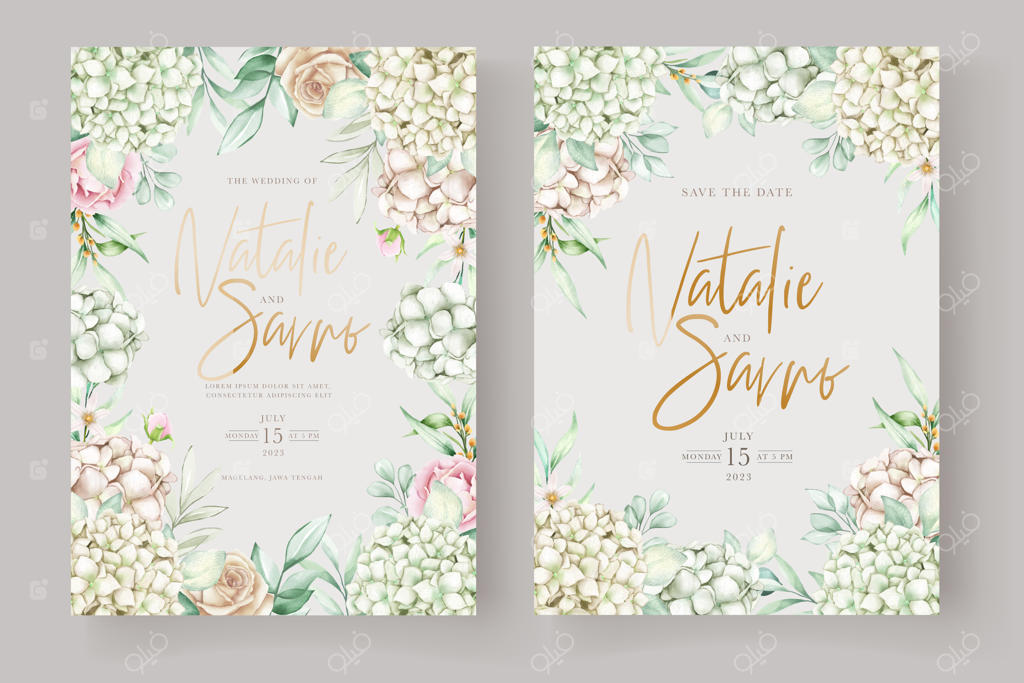 مجموعه کارت دعوت با طرح گل صدتومانی و ادریسی شیک و زیبا