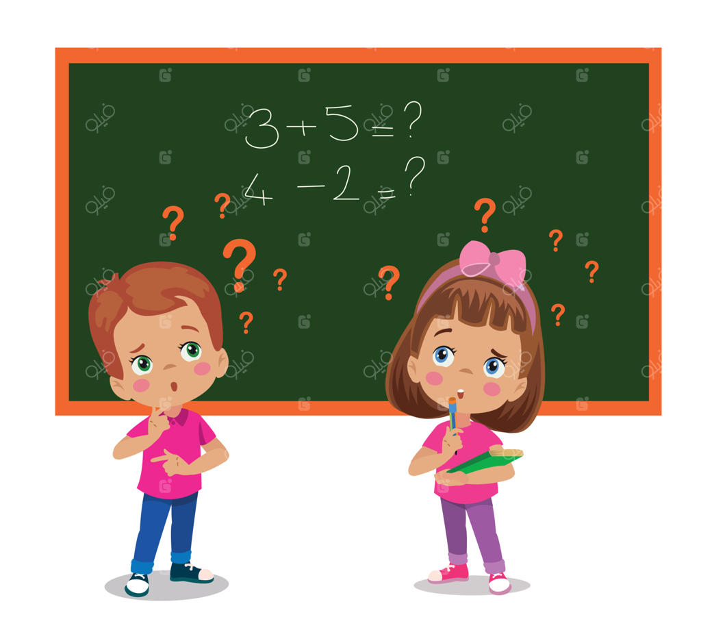 دانش‌آموزانی که سعی می‌کنند به عملیات نوشته شده روی تخته کلاس فکر کنند