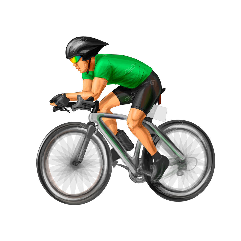 دوچرخه‌سوار انتزاعی در مسیر مسابقه - تصویر واقع‌گرایانه وکتور از نقاشی‌ها