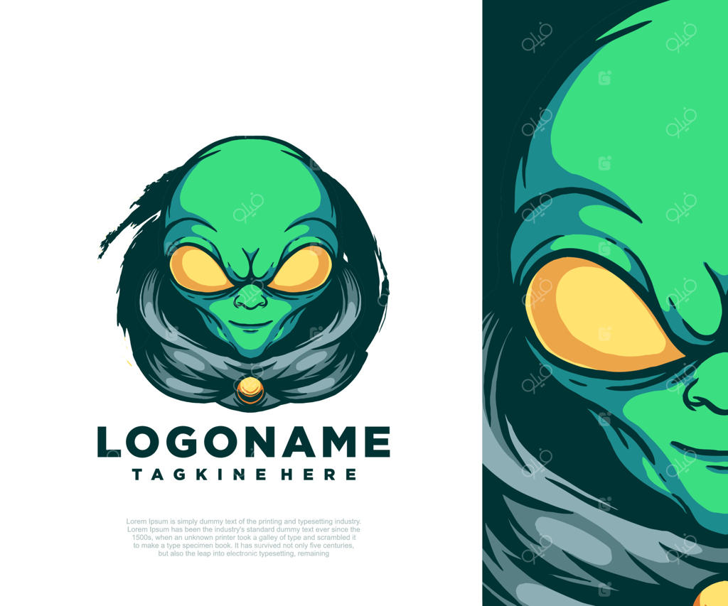 لوگوی تصویرسازی وکتور موجود فضایی