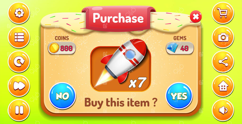 منوی خرید با امتیاز ستاره و دکمه‌ها در رابط کاربری بازشو