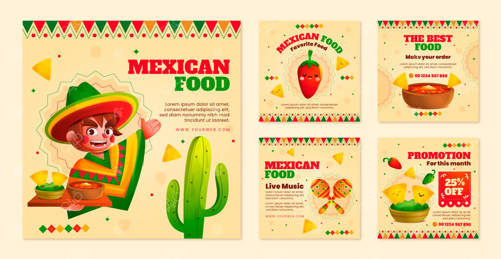 پست‌های اینستاگرامی رستوران مکزیکی