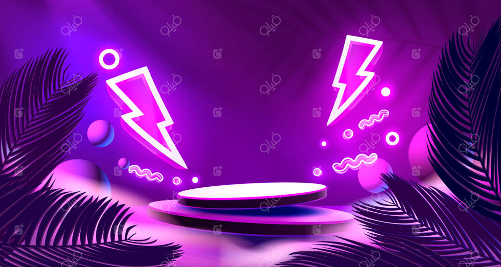 تخفیف بزرگ صحنه الکترو - بنر خطرناک شب نئون، پایه نمایش وکتور