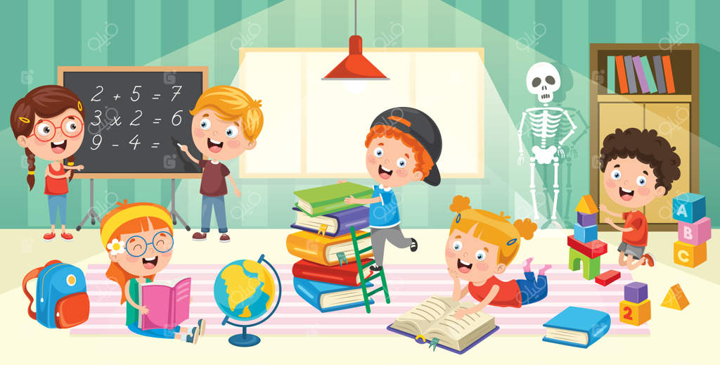 کودکان در حال بازی و تفریح در اتاق