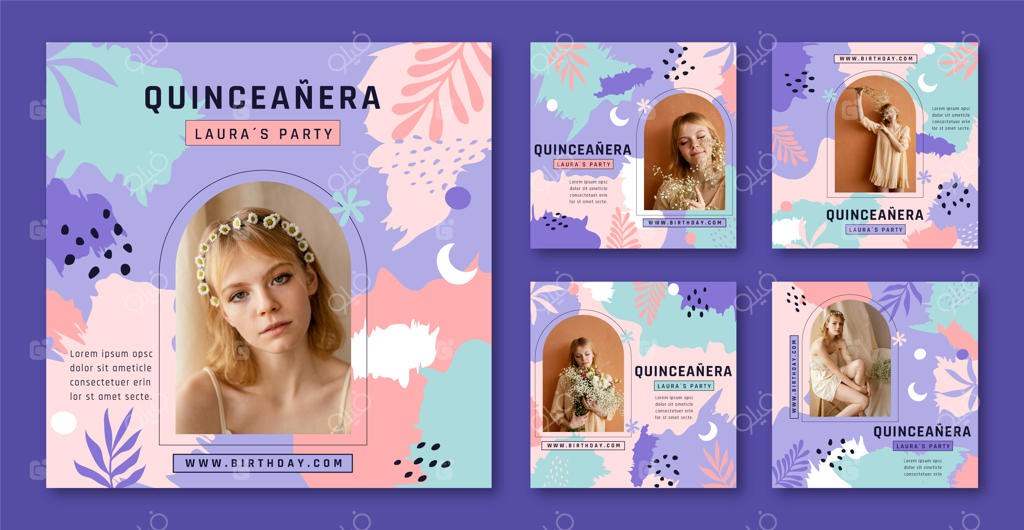 مجموعه پست‌های دست‌ساز اینستاگرام برای جشن پانزده سالگی