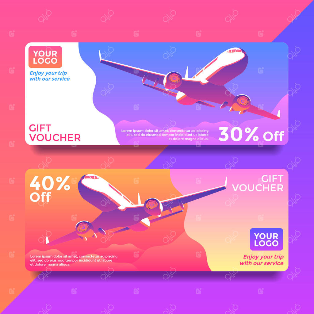 وکتور قالب کارت هدیه و بن سفر