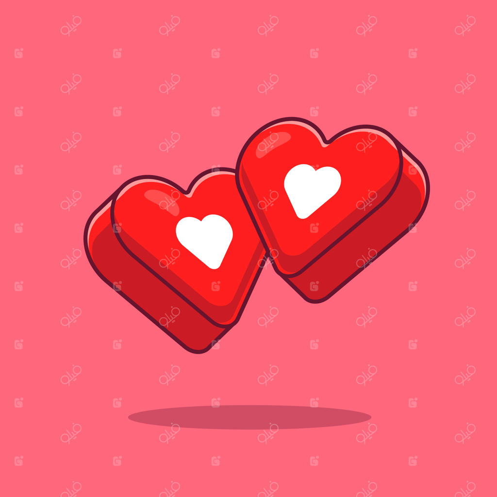 ایکن کارتونی قلب عاشقانه. نماد و مفهوم جداگانه. سبک کارتونی و تخت