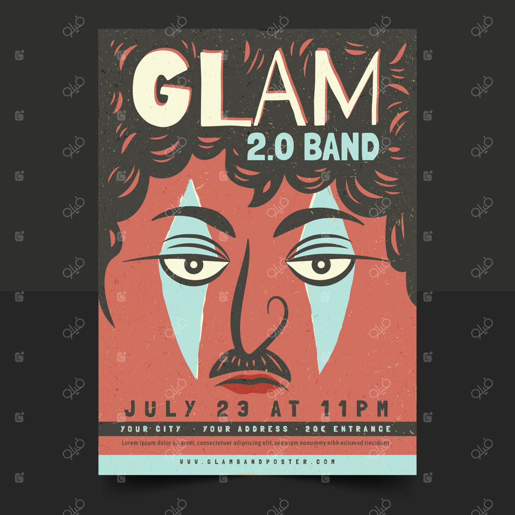 قالب پوستر ساده برای گروه موسیقی دست‌ساز