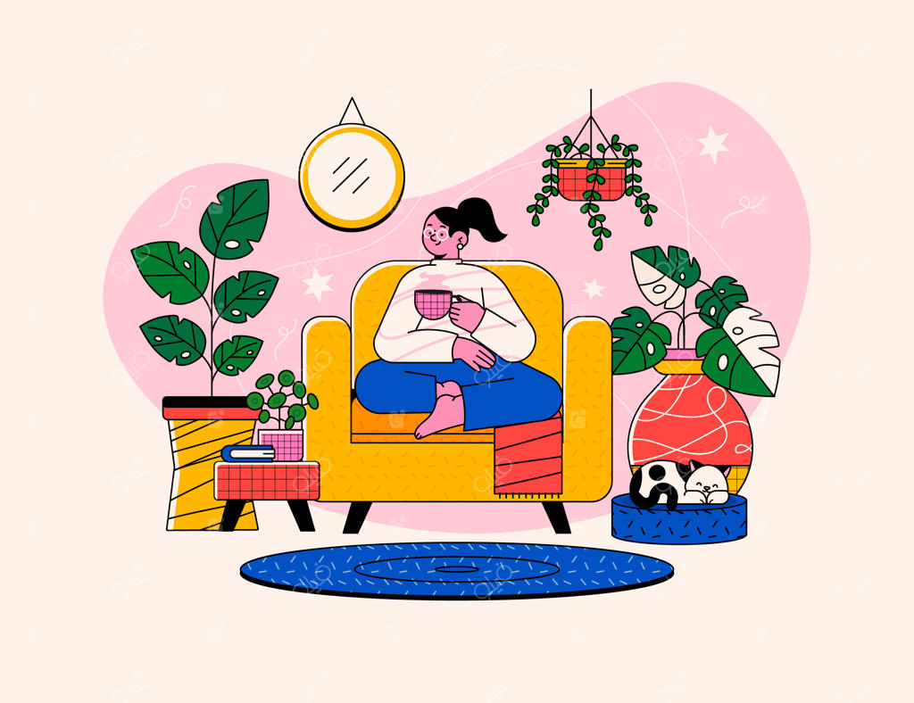 تصویرسازی گیاهان آپارتمانی دستی