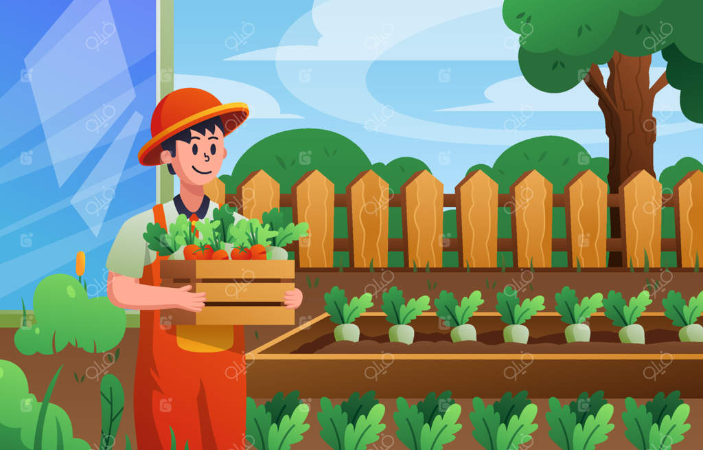 برداشت سبزیجات در باغچه خانگی - وکتور و SVG حرفه‌ای