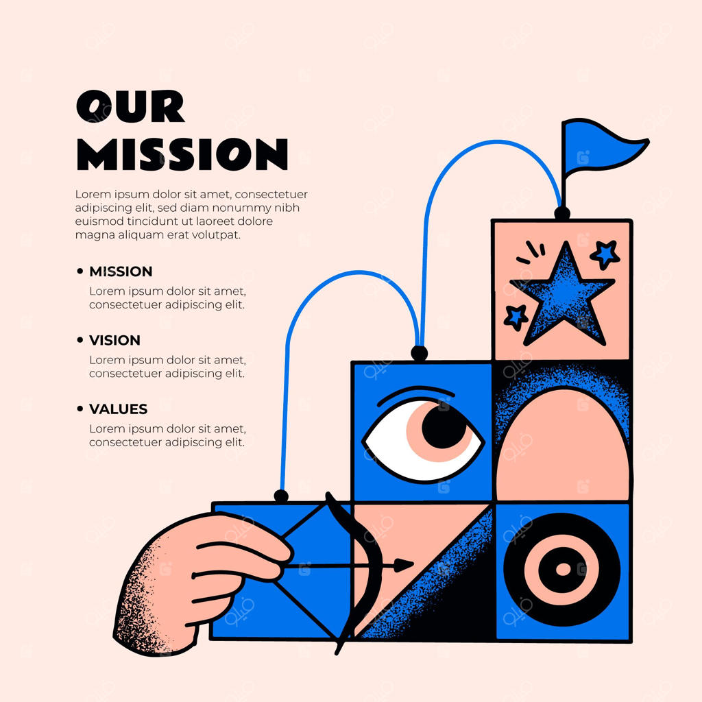 مفهوم مأموریت ما به صورت دستی ترسیم شده است