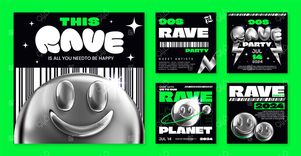 قالب پست اینستاگرامی به سبک اسید