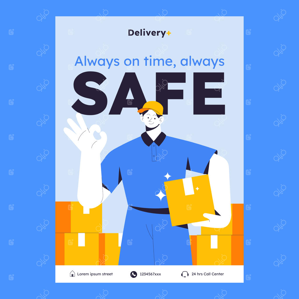 طراحی پوستر برای تحویل سریع و ایمن