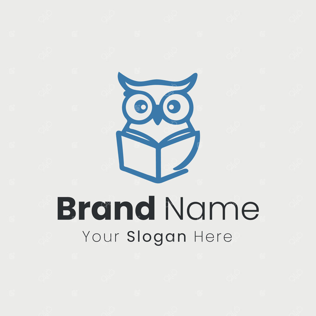 طراحی لوگوی جغد دانا با کتاب برای برندهای آموزشی و سازمان‌های یادگیری