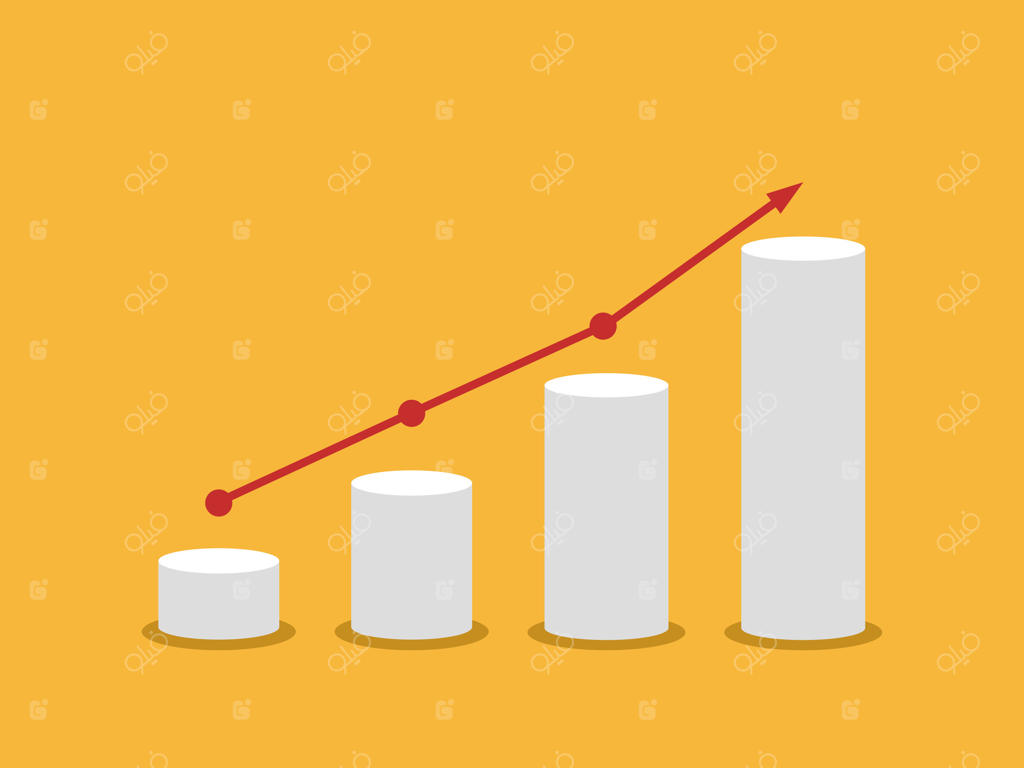 نمودار میله‌ای با نشان رشد