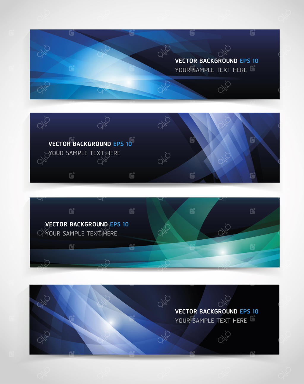 مجموعه قالب بنر سربرگ انتزاعی