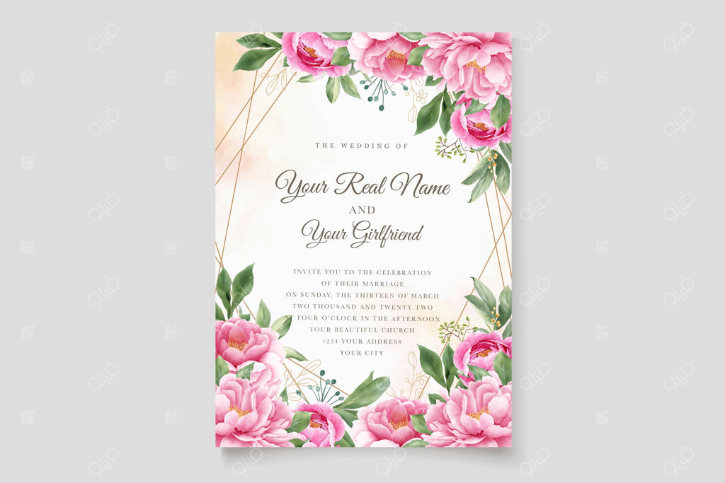 مجموعه کارت دعوت نقاشی دستی گل صد تومانی شیک