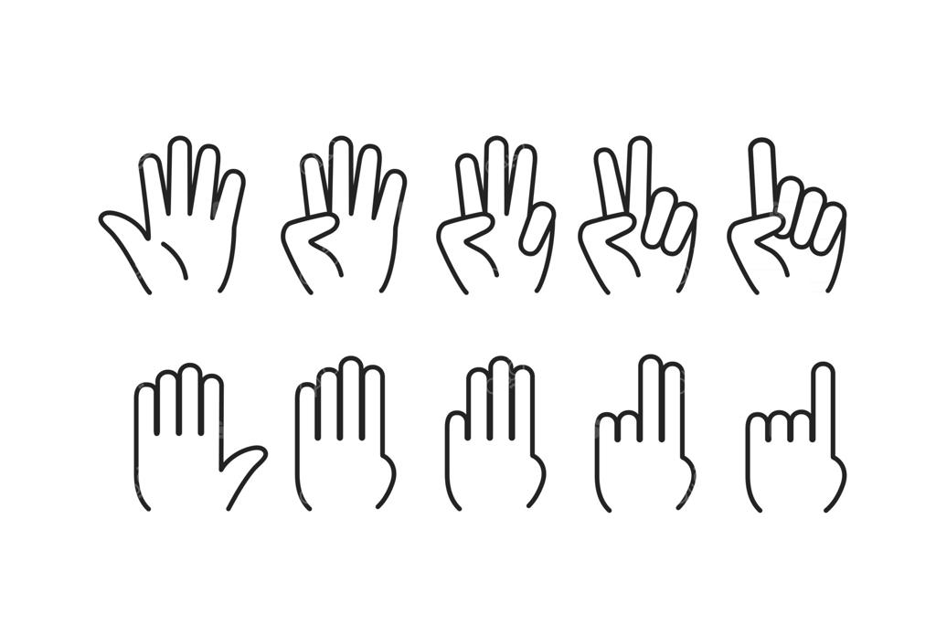 کلیپ‌آرت وکتور سیلوئت شمارش معکوس با ژست‌های انسانی