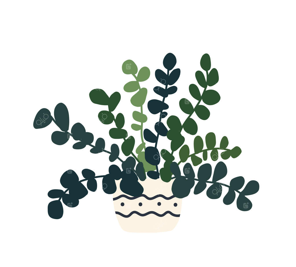 گیاه انتزاعی در گلدان. گلخانه خانگی. گیاه خانگی برای دکوراسیون داخلی - تصویر مسطح