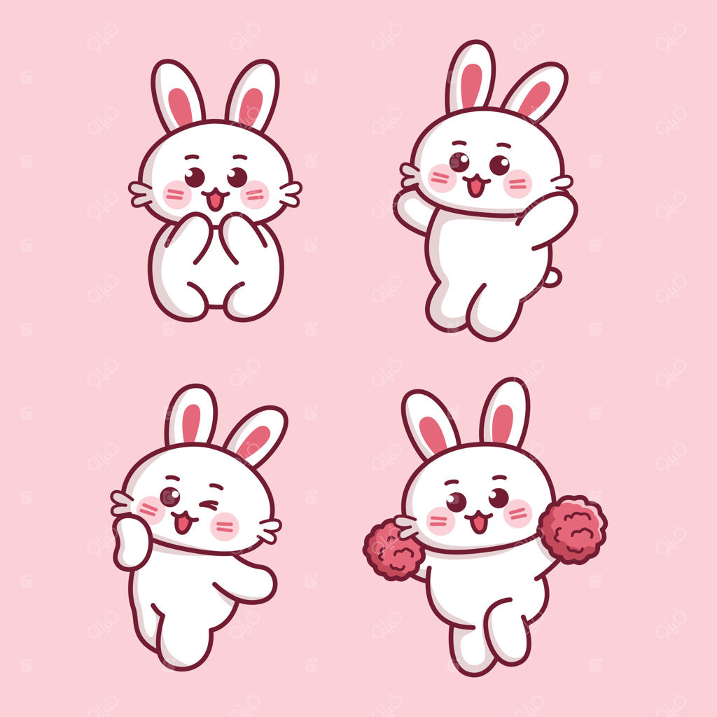 استیکر و ایموجی ژست مسکات خرگوش بامزه