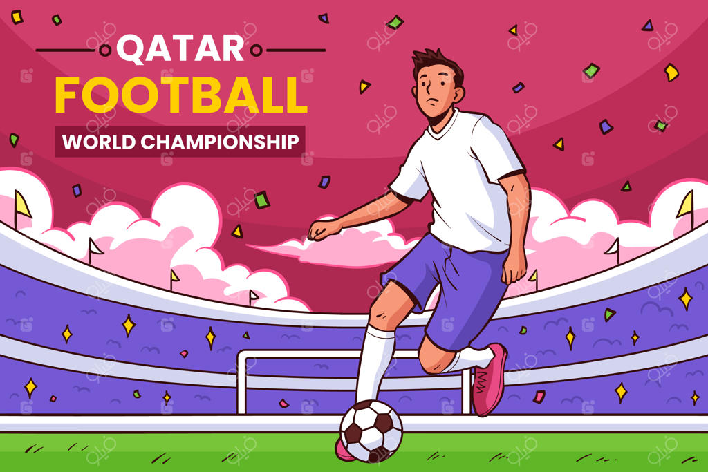 پس‌زمینه‌ نقاشی شده دستی برای جام جهانی فوتبال