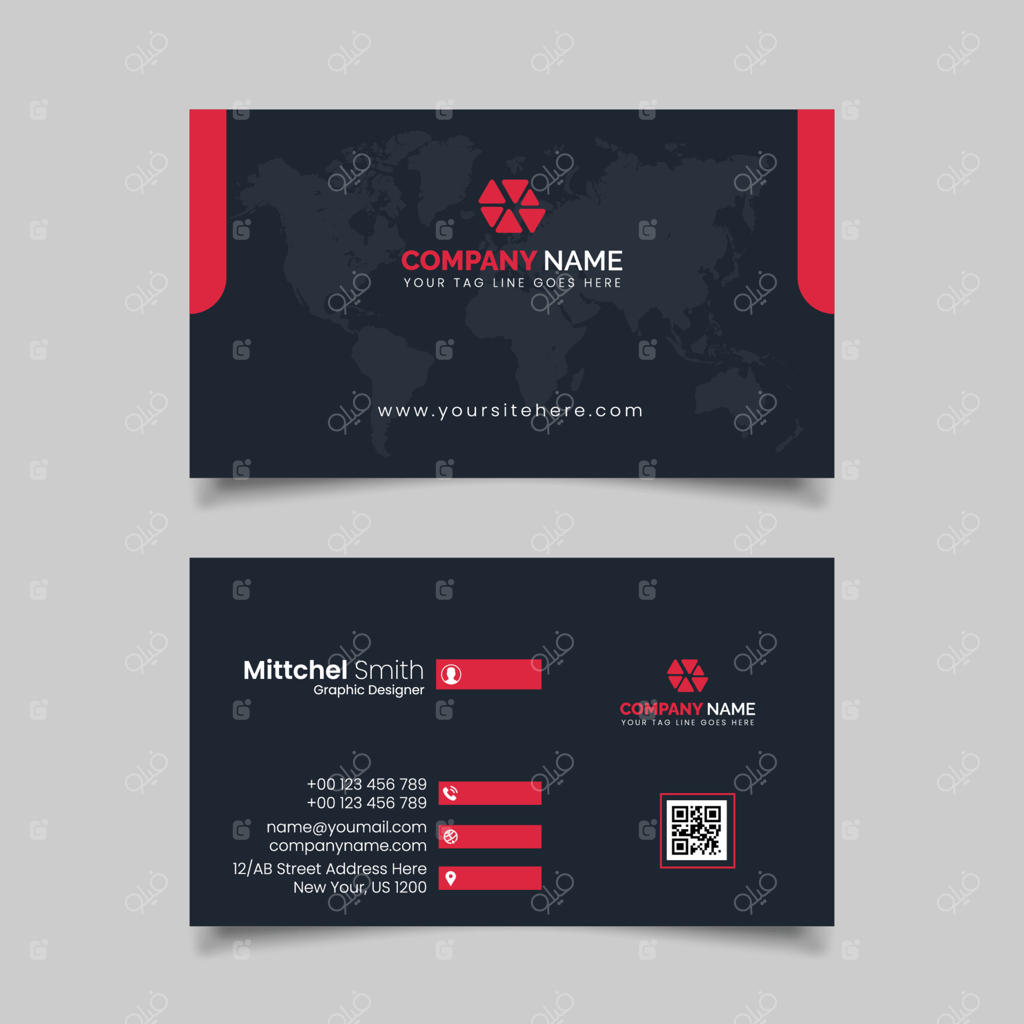 قالب کارت ویزیت مدرن و خلاق با طراحی ساده و شیک