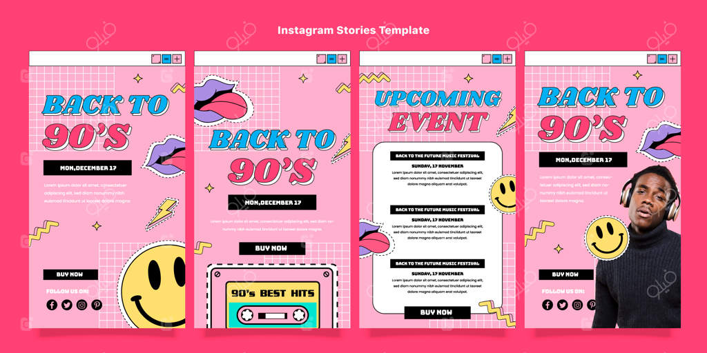 قالب مهمانی دیسکو با طراحی تخت و سبک رترو