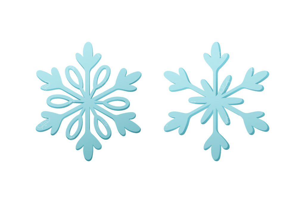 تصویرسازی دانه‌های برف آبی برای طراحی‌های زمستانی و تعطیلات