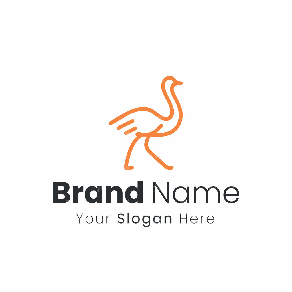 طراحی لوگوی مینیمالیستی مدرن شترمرغ برای نیازهای تجاری و برندینگ خلاقانه شما