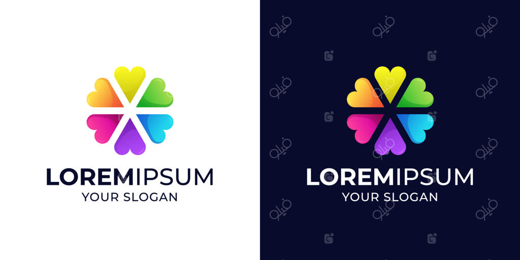 تصویرسازی طراحی لوگوی عشق رنگارنگ