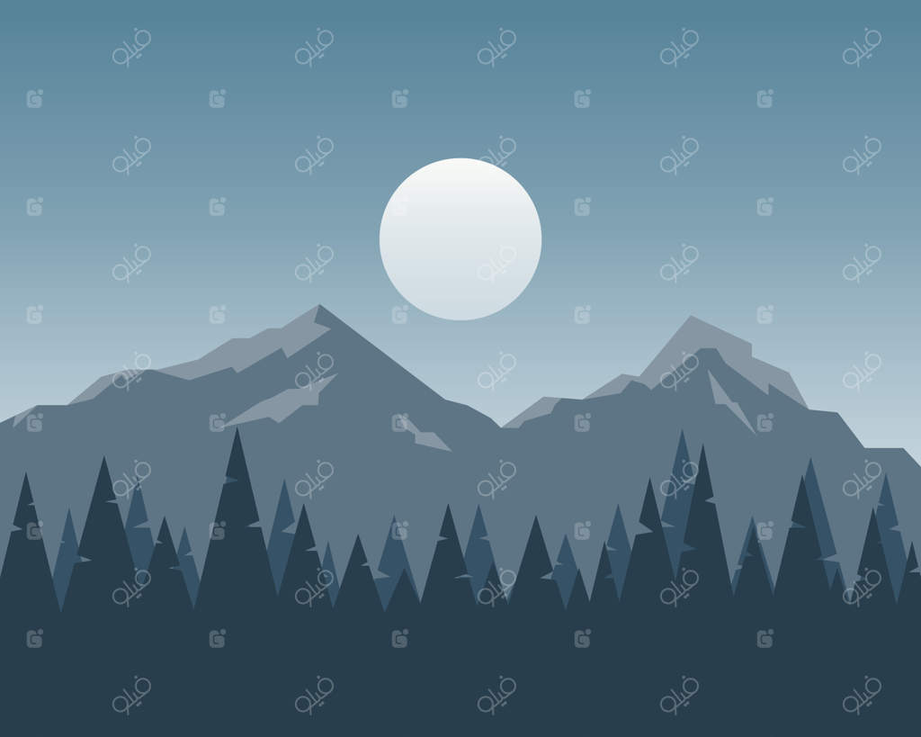 تصویرسازی منظره طبیعی: سیلوئت منظره