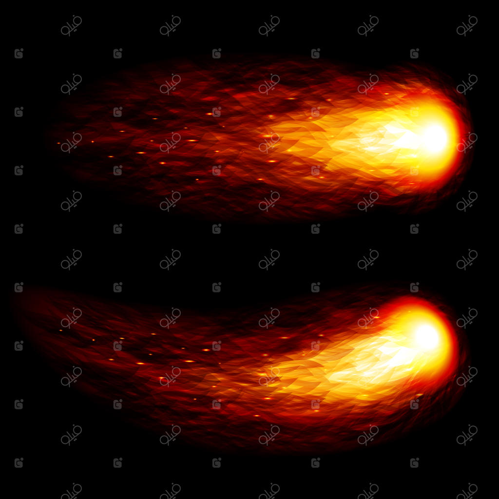 گوی آتشین در پس‌زمینه مشکی