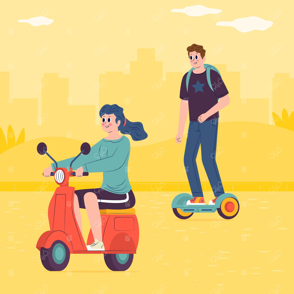 رانندگی مردم با وسایل نقلیه الکتریکی