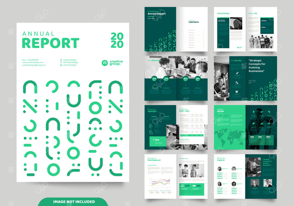 طراحی قالب صفحه‌آرایی با جلد برای پروفایل شرکت و بروشورها