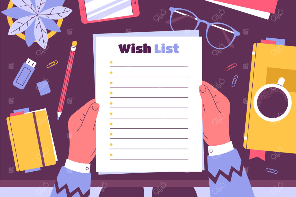 الگوی لیست آرزوها با طراحی دستی