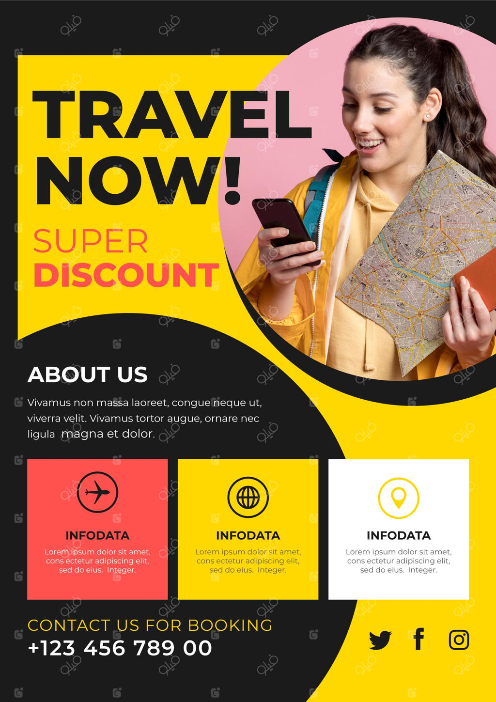 قالب بروشور فروش مسافرتی با تصویر