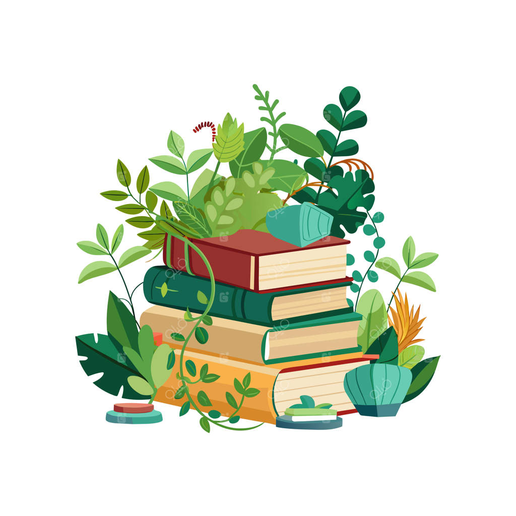 مفهوم تصویرسازی وکتوری کتاب‌ها روی هم