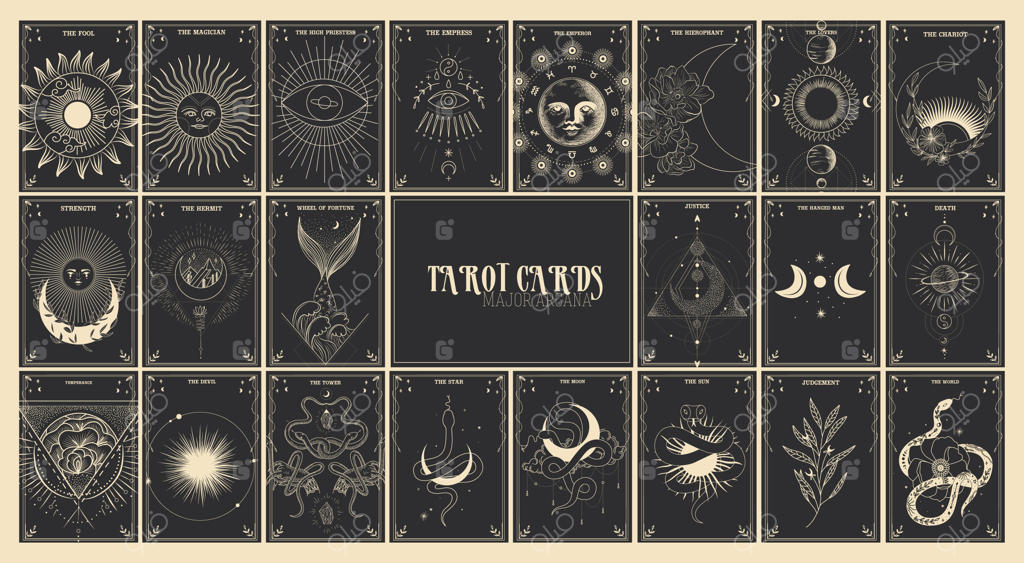 مجموعه‌ای از تصاویر برداری مراحل مختلف فعالیت نور ماه در حکاکی قدیمی