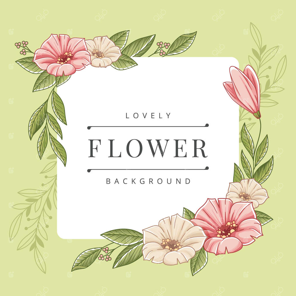 قالب پس‌زمینه وکتور قاب گل‌ها