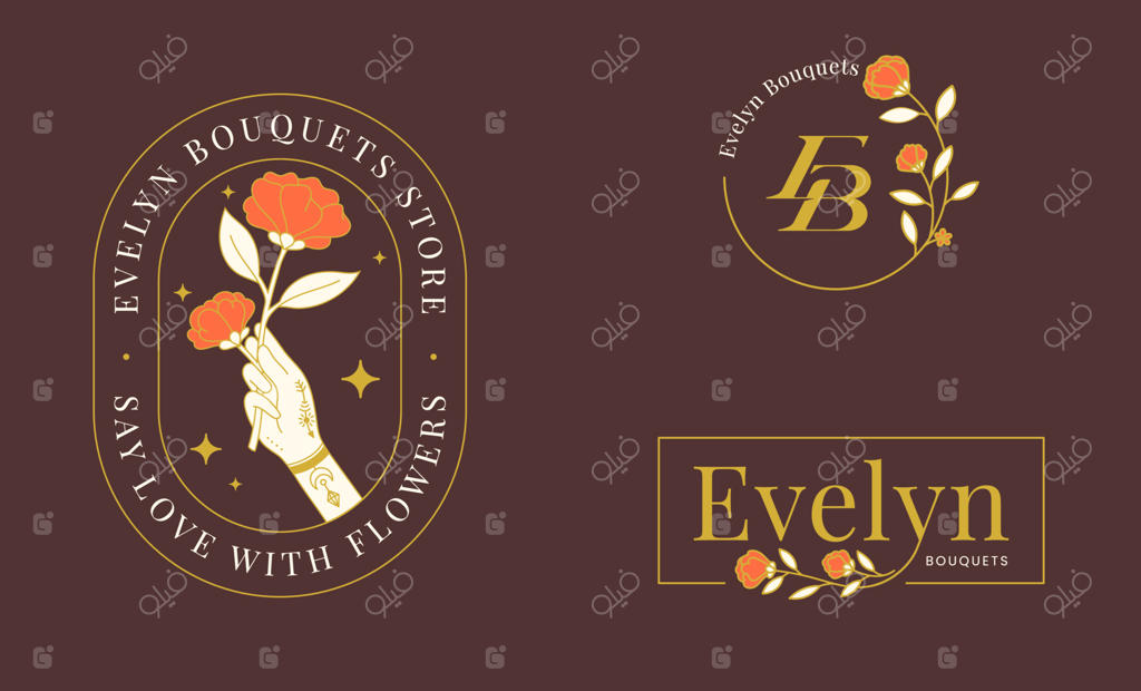 لوگوی گل زنانه با طراحی دستی